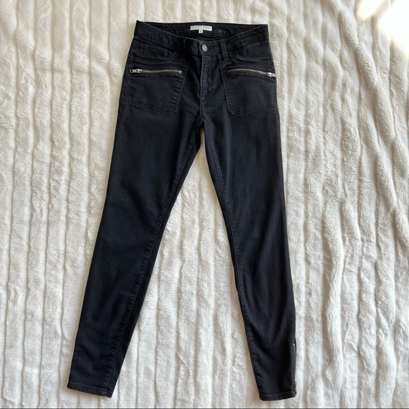 JOIE black The Moto Skinny jean in caviar with zipper accents - Picture 4 of 10